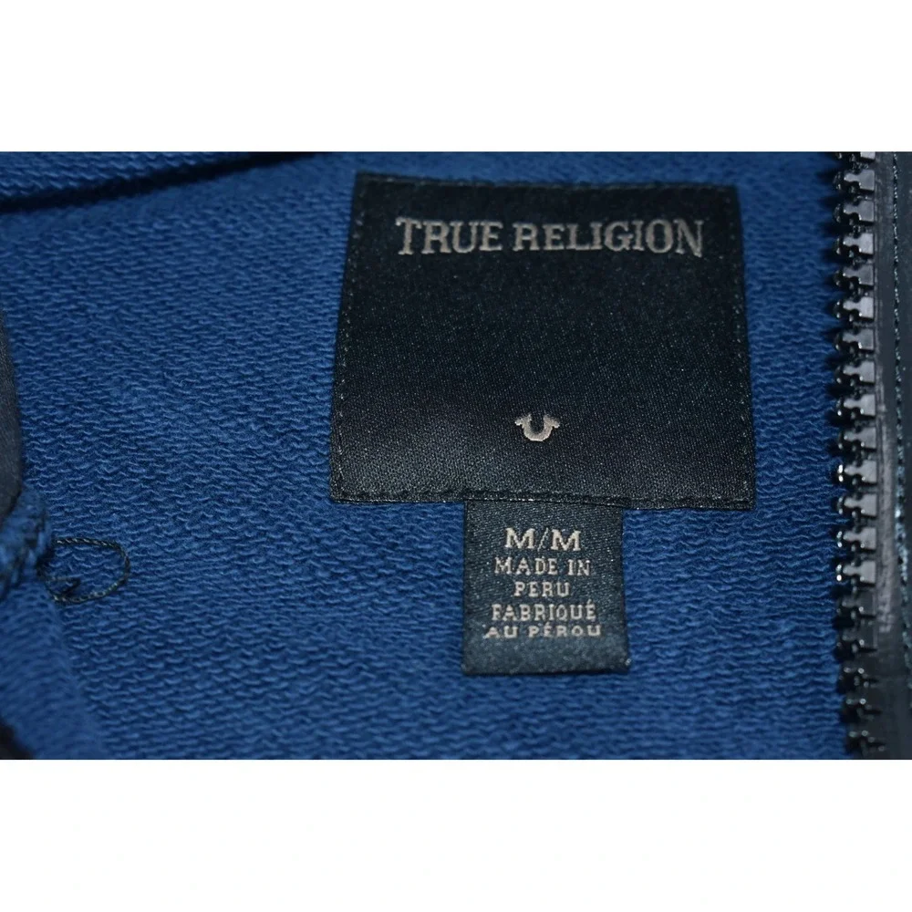 True Religion Men's Hoodie Size M Sweatshirt Pullover Zip Details MC461UT7
